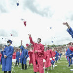 2021 MHS graduates toss hats